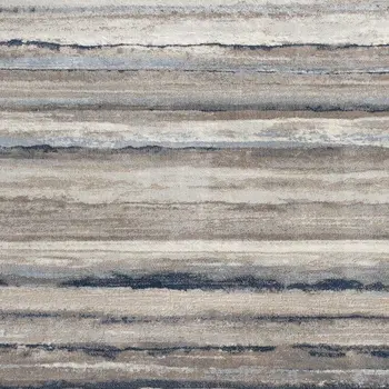 2' X 3' Blue Brown And Beige Striped Area Rug