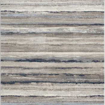 2' X 2' Blue Brown And Beige Striped Square Rug