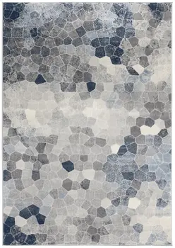 2' X 3' Blue Beige And Gray Cobblestone Area Rug