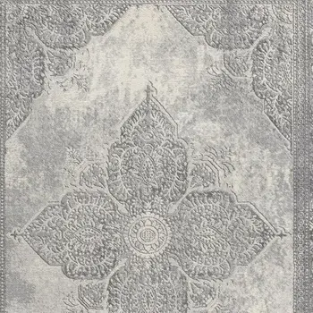 2' X 2' Gray And Beige Oriental Square Rug