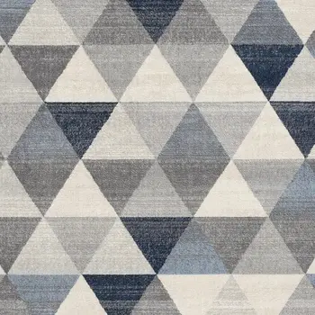 2' X 3' Blue Beige And Gray Geometric Area Rug