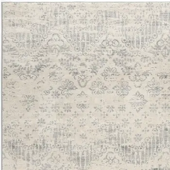 2' X 3' Beige And Gray Floral Medallion Area Rug