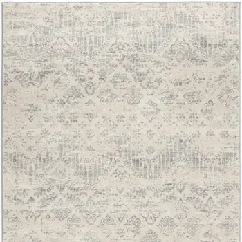 2' X 3' Beige And Gray Floral Medallion Area Rug