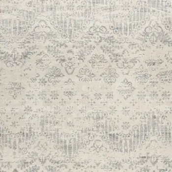 2' X 2' Beige And Gray Floral Medallion Square Rug