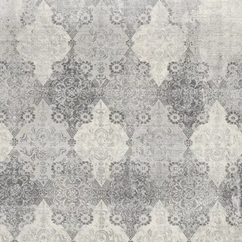 2' X 2' Gray And Beige Moroccan Square Rug