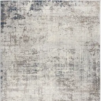 2' X 2' Navy Blue Beige And Gray Abstract Square Rug