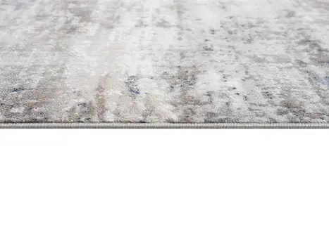 14' Navy Blue Beige And Gray Abstract Runner Rug