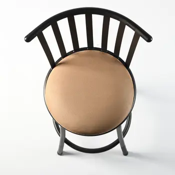 Set of Three Brown and Black Faux Leather and Iron Low Back Adjustable Height Swivel Bar Chairs