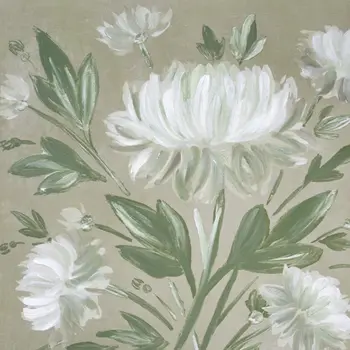 White Flower Bouquet Gold Floater Frame Wall Art