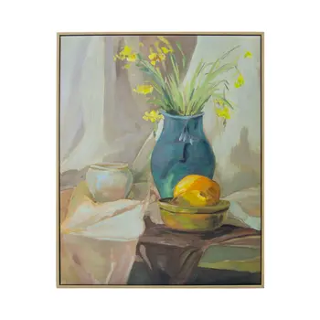 Still Life Vase Natural Floater Frame Wall Art