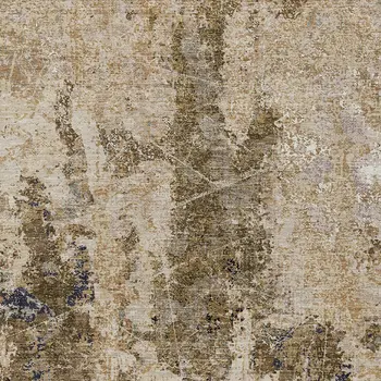 3' X 5' Khaki And Taupe Abstract Washable Indoor Outdoor Area Rug