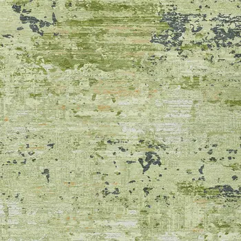 5' X 8' Artichoke Green And Olive Green Abstract Washable Indoor Outdoor Area Rug