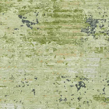 8' X 10' Artichoke Green And Olive Green Abstract Washable Indoor Outdoor Area Rug