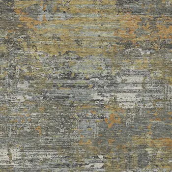5' X 8' Gold And Taupe Abstract Washable Indoor Outdoor Area Rug