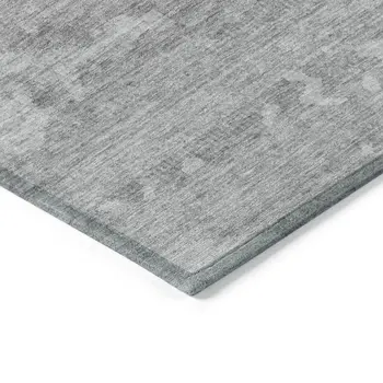 9' X 12' Silver And Gray Abstract Washable Indoor Outdoor Area Rug