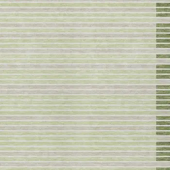 3' X 5' Artichoke Green And Mint Green Striped Washable Indoor Outdoor Area Rug