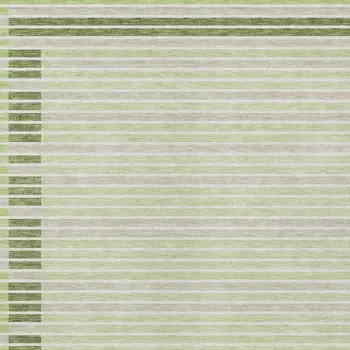 9' X 12' Artichoke Green And Mint Green Striped Washable Indoor Outdoor Area Rug