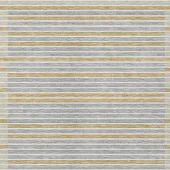 8' X 10' Gray And Silver Striped Washable Indoor Outdoor Area Rug
