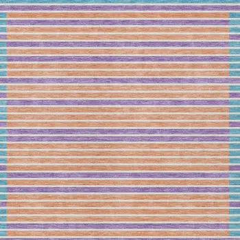 5' X 8' Lime Green And Ivory Striped Washable Indoor Outdoor Area Rug