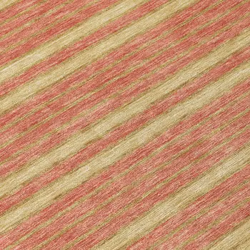 8' Pewter And Gold Round Striped Washable Indoor Outdoor Area Rug