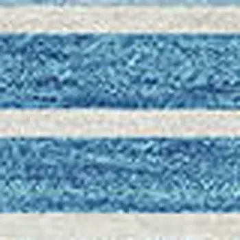 5' X 8' Sky Blue And Denim Blue Striped Washable Indoor Outdoor Area Rug
