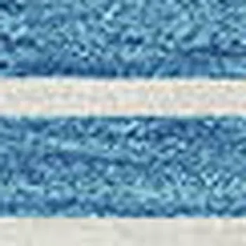 10' X 14' Sky Blue And Denim Blue Striped Washable Indoor Outdoor Area Rug