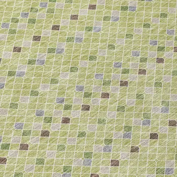 8' Artichoke Green And Fern Green Round Striped Washable Indoor Outdoor Area Rug