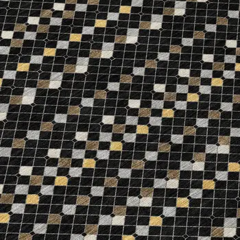 10' X 14' Black And Taupe Striped Washable Indoor Outdoor Area Rug