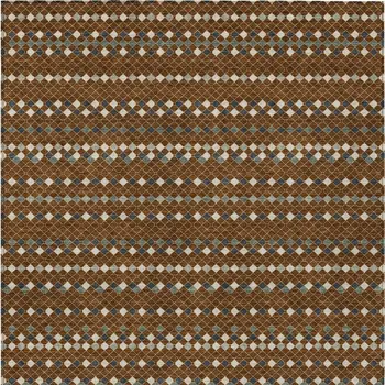3' X 5' Brown And Gray Striped Washable Indoor Outdoor Area Rug