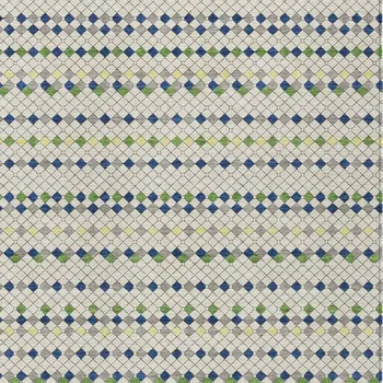 3' X 5' Linen And Lime Green Striped Washable Indoor Outdoor Area Rug