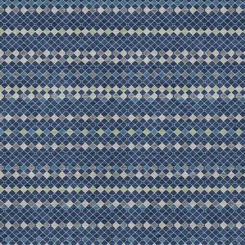 3' X 5' Navy Blue And Mint Green Striped Washable Indoor Outdoor Area Rug