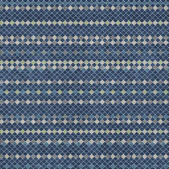 5' X 8' Navy Blue And Mint Green Striped Washable Indoor Outdoor Area Rug