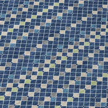 8' Navy Blue And Mint Green Round Striped Washable Indoor Outdoor Area Rug