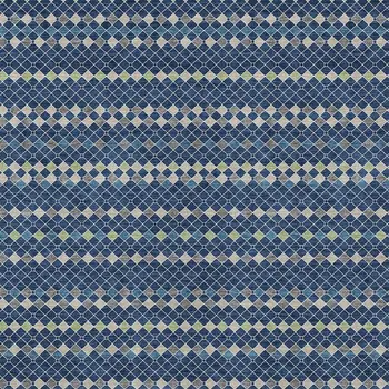 8' X 10' Navy Blue And Mint Green Striped Washable Indoor Outdoor Area Rug