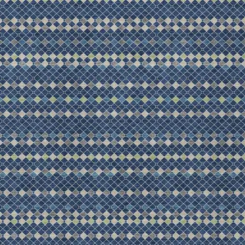 9' X 12' Navy Blue And Mint Green Striped Washable Indoor Outdoor Area Rug