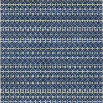 10' X 14' Navy Blue And Mint Green Striped Washable Indoor Outdoor Area Rug