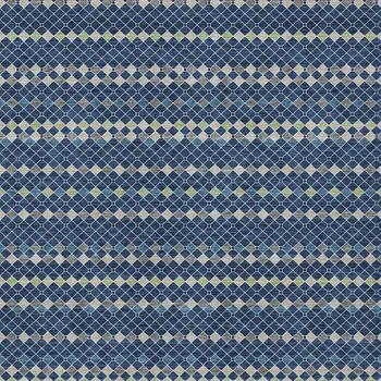 10' X 14' Navy Blue And Mint Green Striped Washable Indoor Outdoor Area Rug
