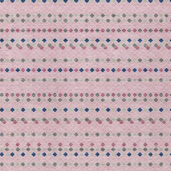 5' X 8' Pink And Ivory Striped Washable Indoor Outdoor Area Rug