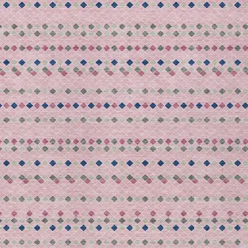 9' X 12' Pink And Ivory Striped Washable Indoor Outdoor Area Rug