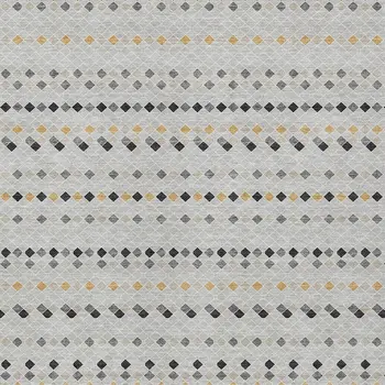 5' X 8' Silver And Gray Striped Washable Indoor Outdoor Area Rug