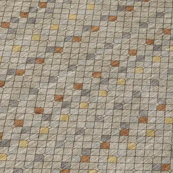 3' X 5' Taupe And Copper Striped Washable Indoor Outdoor Area Rug
