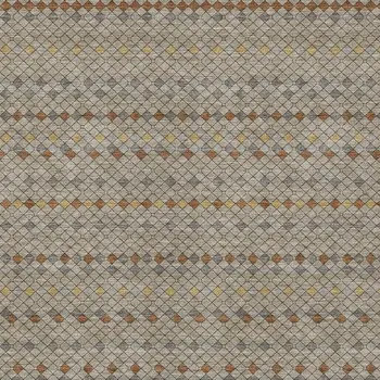 10' X 14' Taupe And Copper Striped Washable Indoor Outdoor Area Rug