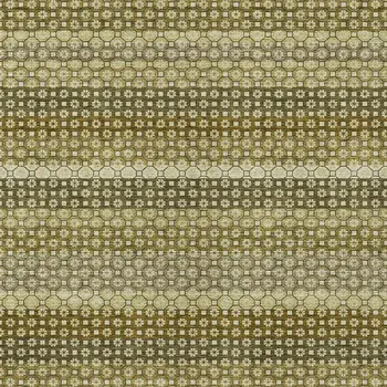 8' X 10' Artichoke Green And Fern Green Striped Washable Indoor Outdoor Area Rug