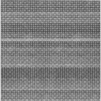 10' X 14' Gray And Silver Striped Washable Indoor Outdoor Area Rug