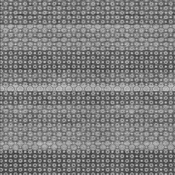 10' X 14' Gray And Silver Striped Washable Indoor Outdoor Area Rug