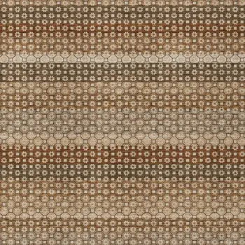 10' X 14' Orange And Copper Striped Washable Indoor Outdoor Area Rug