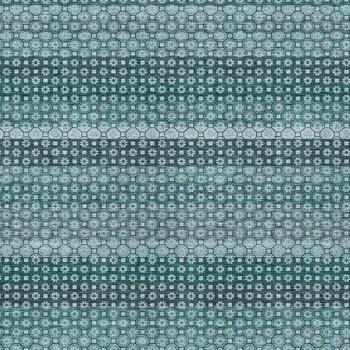 5' X 8' Teal Blue And Aqua Striped Washable Indoor Outdoor Area Rug