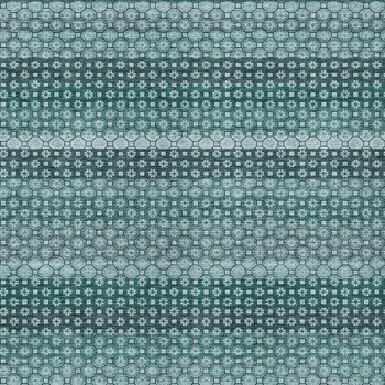 10' X 14' Teal Blue And Aqua Striped Washable Indoor Outdoor Area Rug