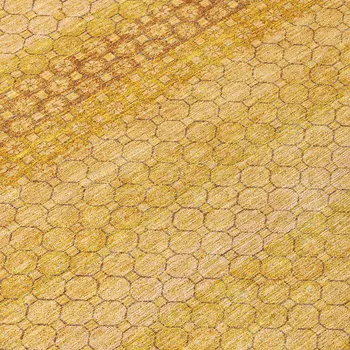 3' X 5' Wheat And Gold Striped Washable Indoor Outdoor Area Rug