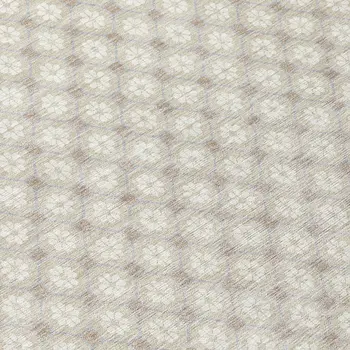 8' Beige And Ivory Round Floral Washable Indoor Outdoor Area Rug